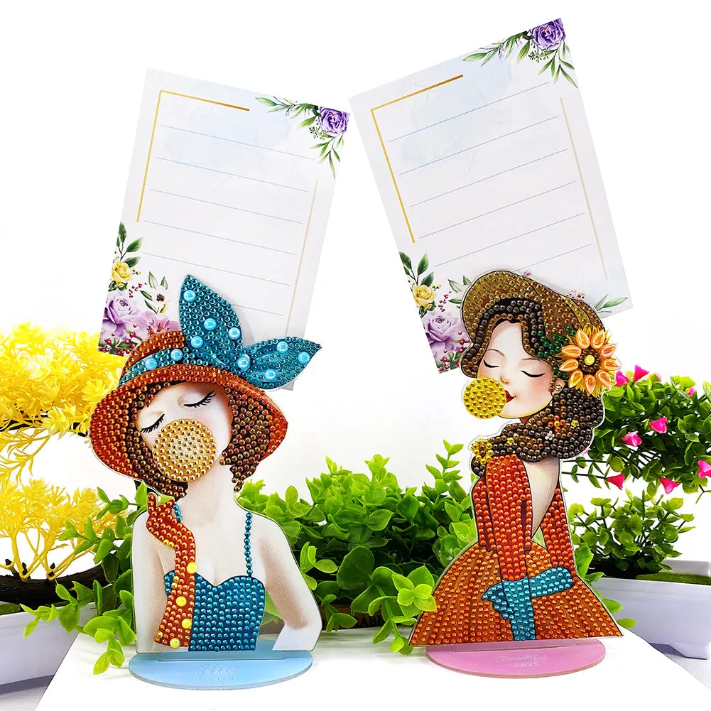 2pcs Diamond Painting Note Holder Valentines Day Gift Card Table Stand Clip