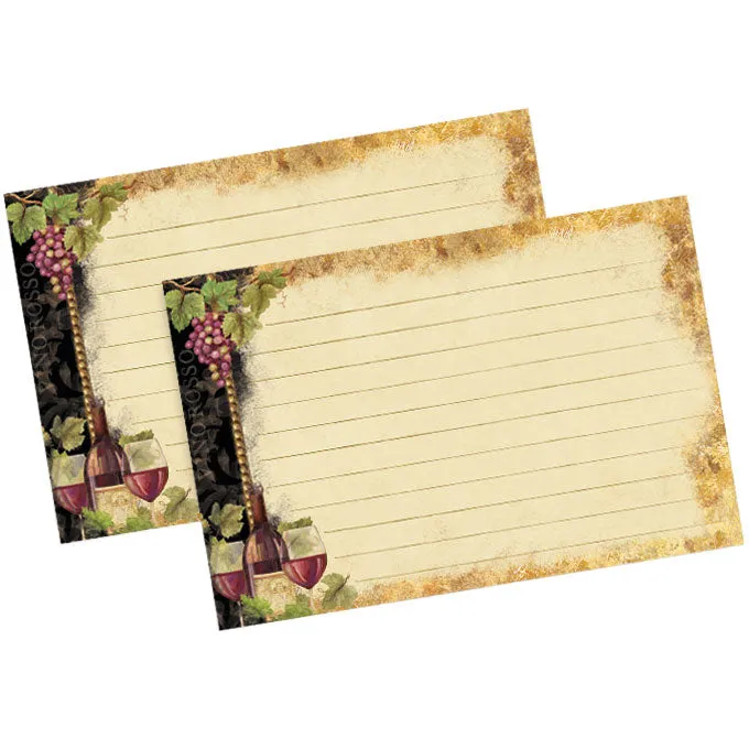 4 x 6 Recipe Cards - Gilded Wine