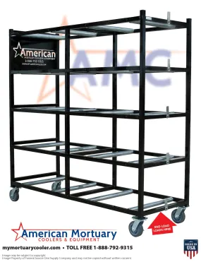 5 Tier American Mortuary Coolers End Loading Mortuary Roller Rack