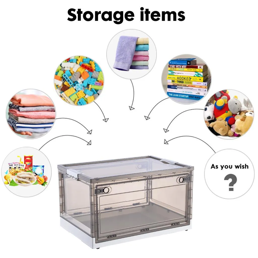 55L Closets Foldable Stackable Storage Box