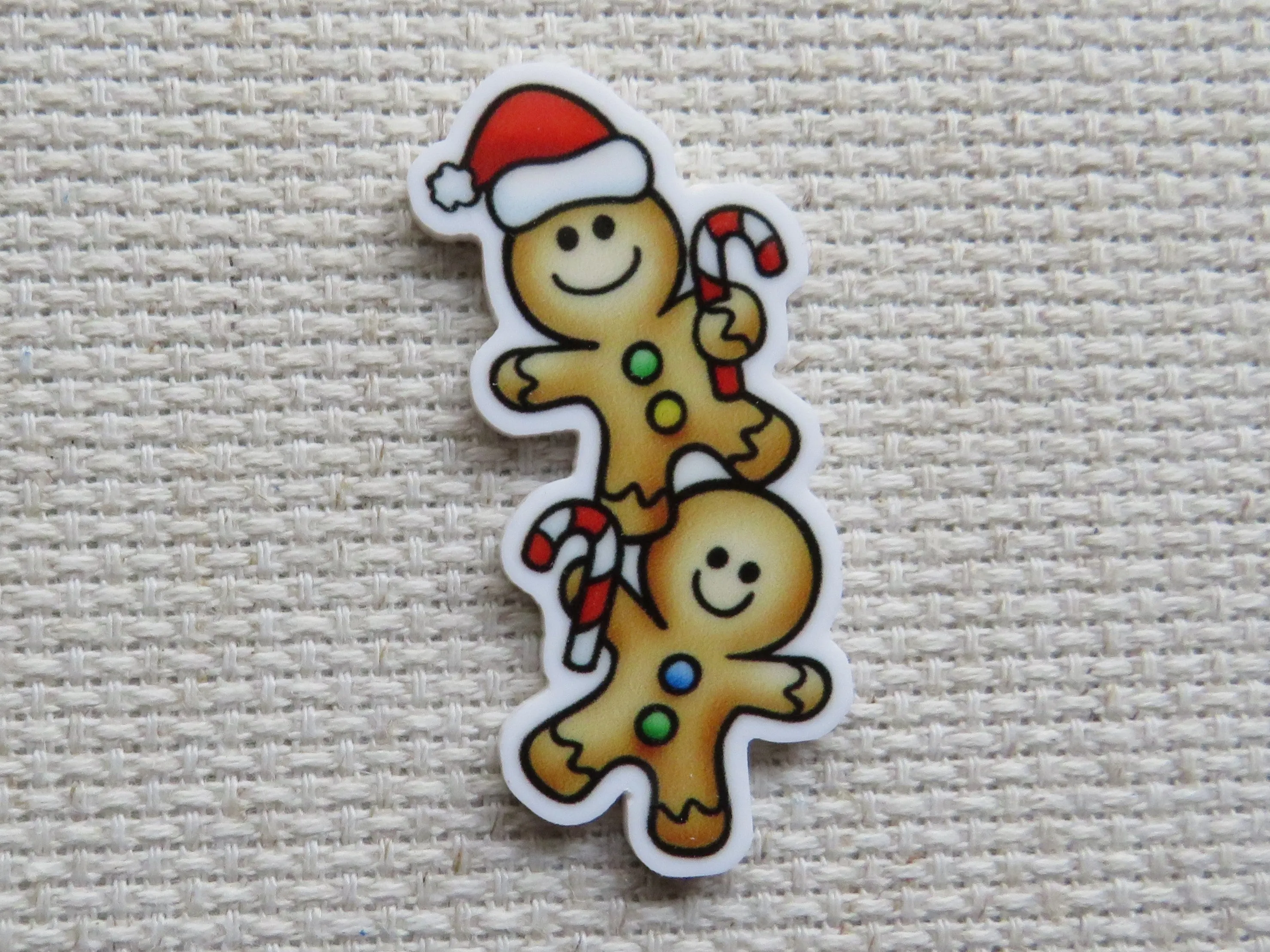 A Pair of Gingerbread People Needle Minder, Cover Minder, Magnet