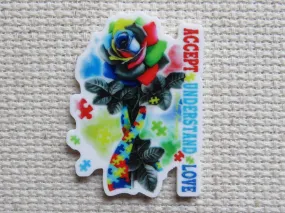 Accept, Understand, Love Autism Ribbon Needle Minder, Cover Minder, Magnet