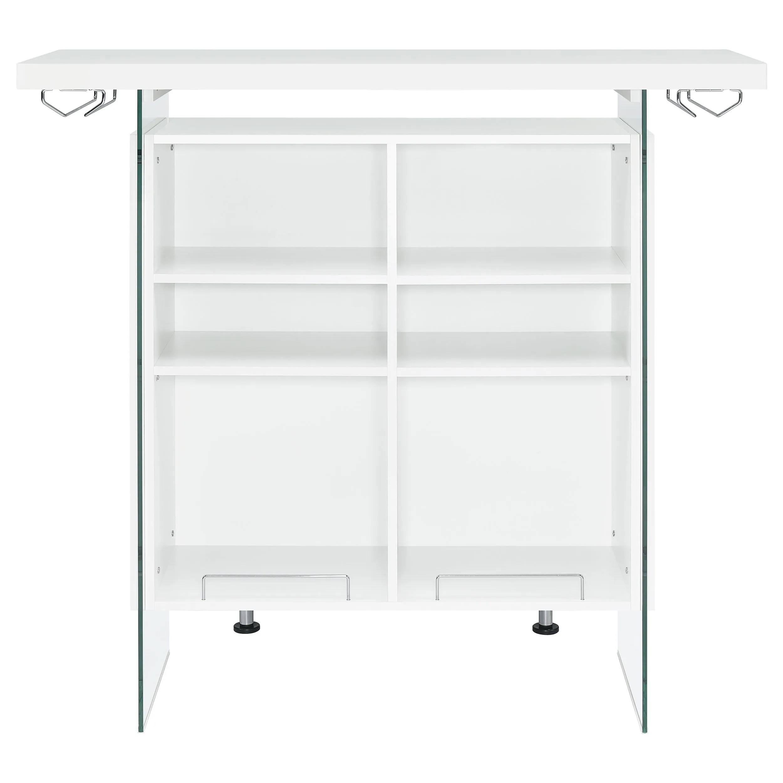 Acosta Freestanding Home Bar Wine Cabinet White High Gloss