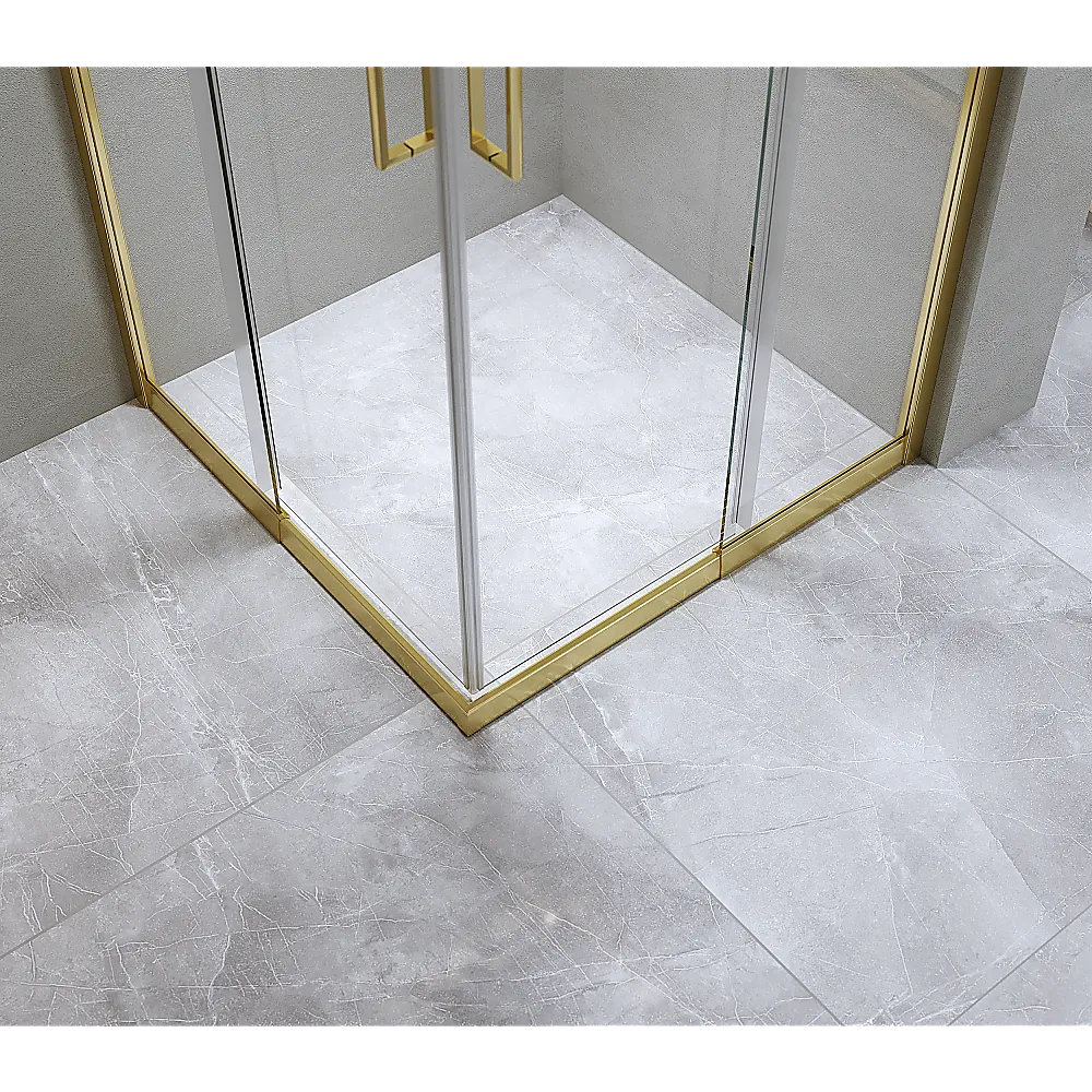 Adjustable Gold Double Sliding Glass Shower Screen, 1200x900mm, 6mm Safety Glass