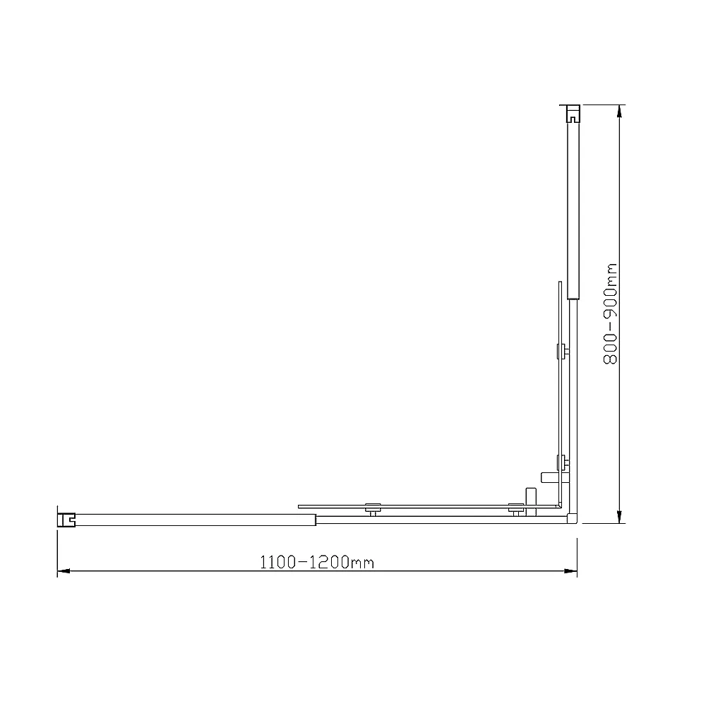 Adjustable Gold Double Sliding Glass Shower Screen, 1200x900mm, 6mm Safety Glass