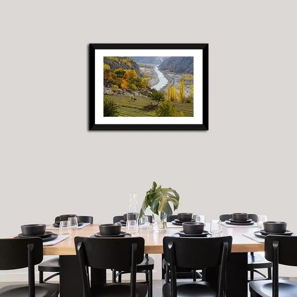 Agricultural Field Near Hunza Valley Canvas Wall Art