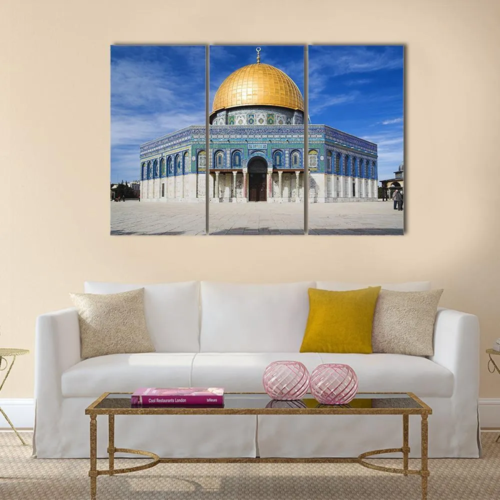 Al Aqsa Mosque In Jerusalem Under Clear Sky Canvas Wall Art