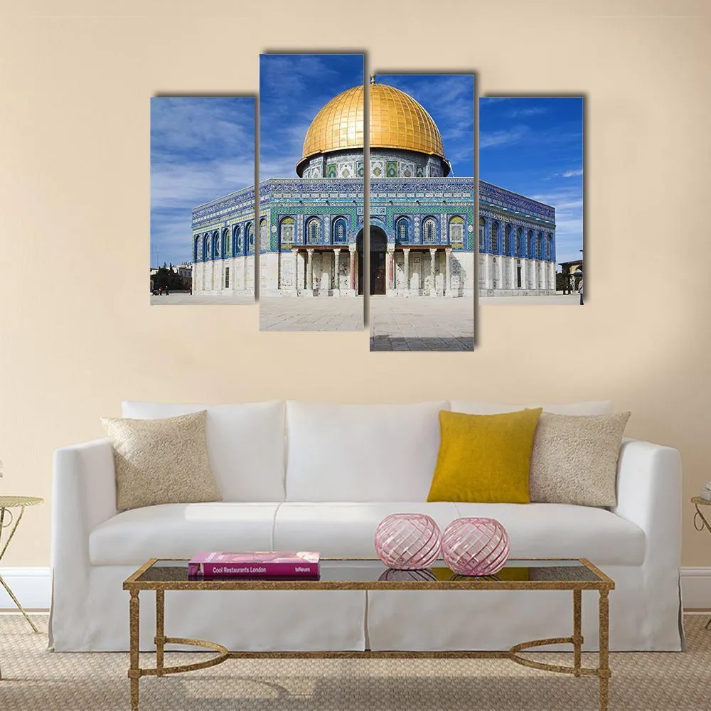 Al Aqsa Mosque In Jerusalem Under Clear Sky Canvas Wall Art