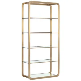 Ambretta Large Bookcase, Gold