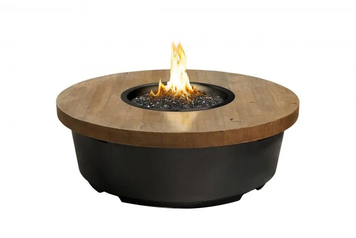 American Fyre Designs Reclaimed Wood Contempo Round Fire Table