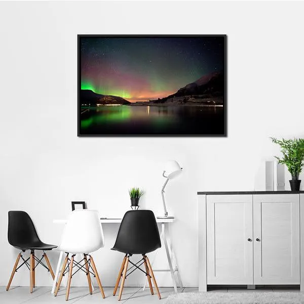 Arctic Night Aurora Borealis Canvas Wall Art