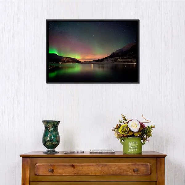 Arctic Night Aurora Borealis Canvas Wall Art