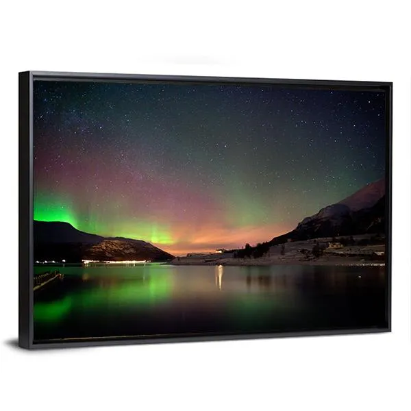 Arctic Night Aurora Borealis Canvas Wall Art