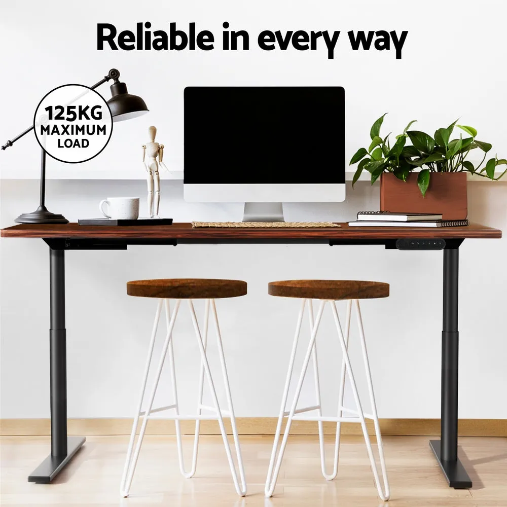 Artiss Electric Standing Desk Adjustable Sit Stand Desks Black Brown 140cm