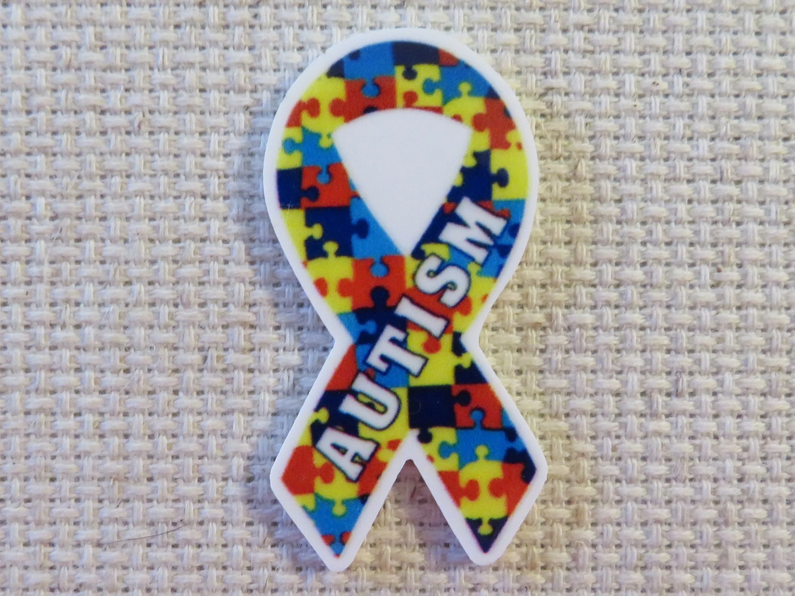 Autism Ribbon Needle Minder, Cover Minder, Magnet