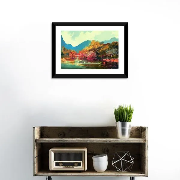 Autumn Forest Illustration Canvas Wall Art