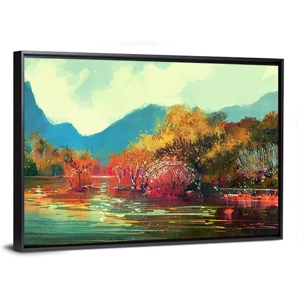 Autumn Forest Illustration Canvas Wall Art