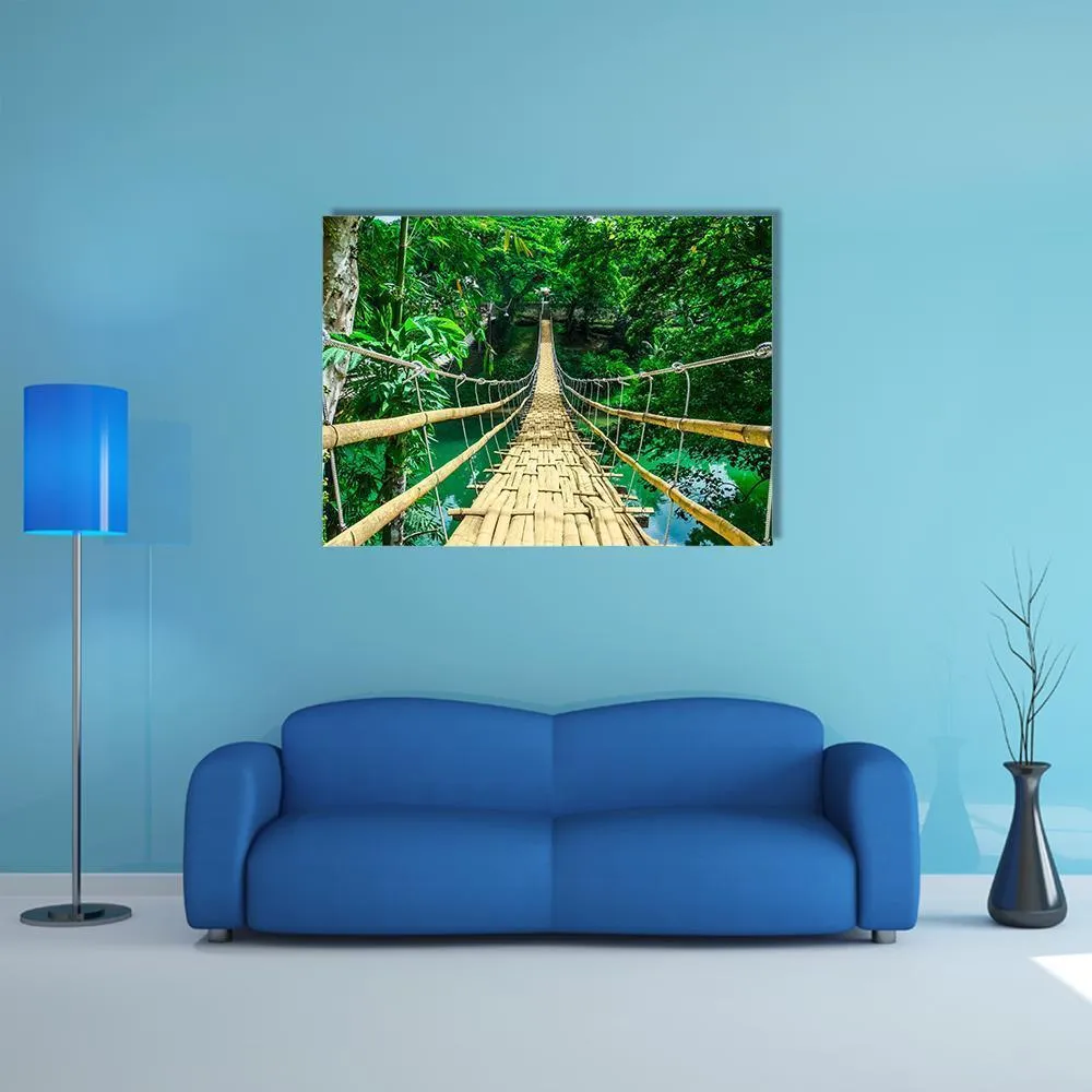 Bamboo Suspension Bridge Canvas Wall Art