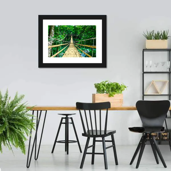 Bamboo Suspension Bridge Canvas Wall Art