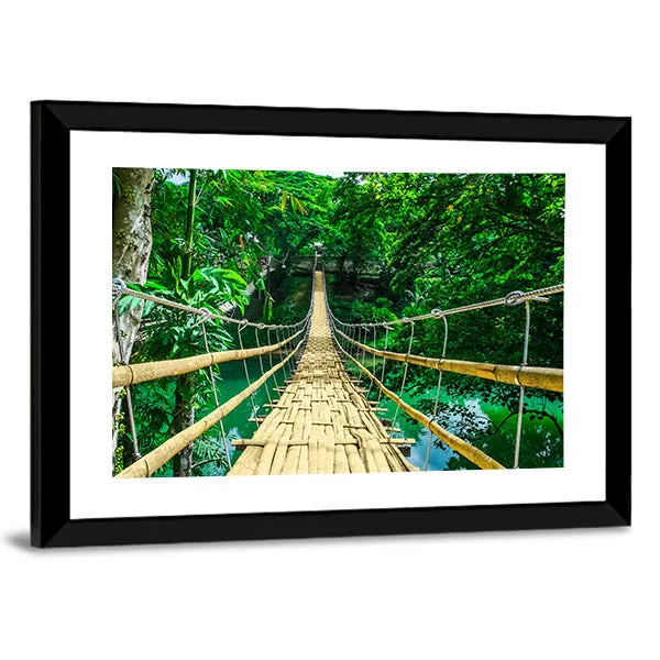 Bamboo Suspension Bridge Canvas Wall Art