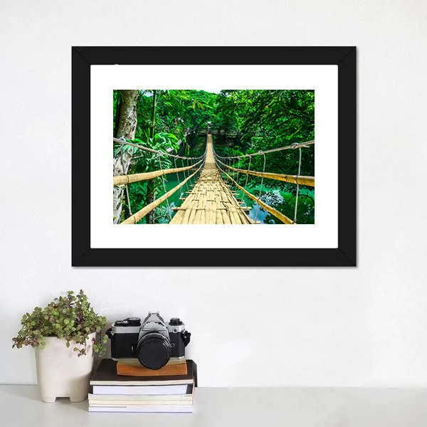 Bamboo Suspension Bridge Canvas Wall Art