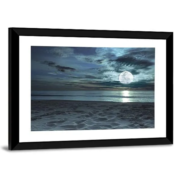 Beach At Twilight Time Canvas Wall Art