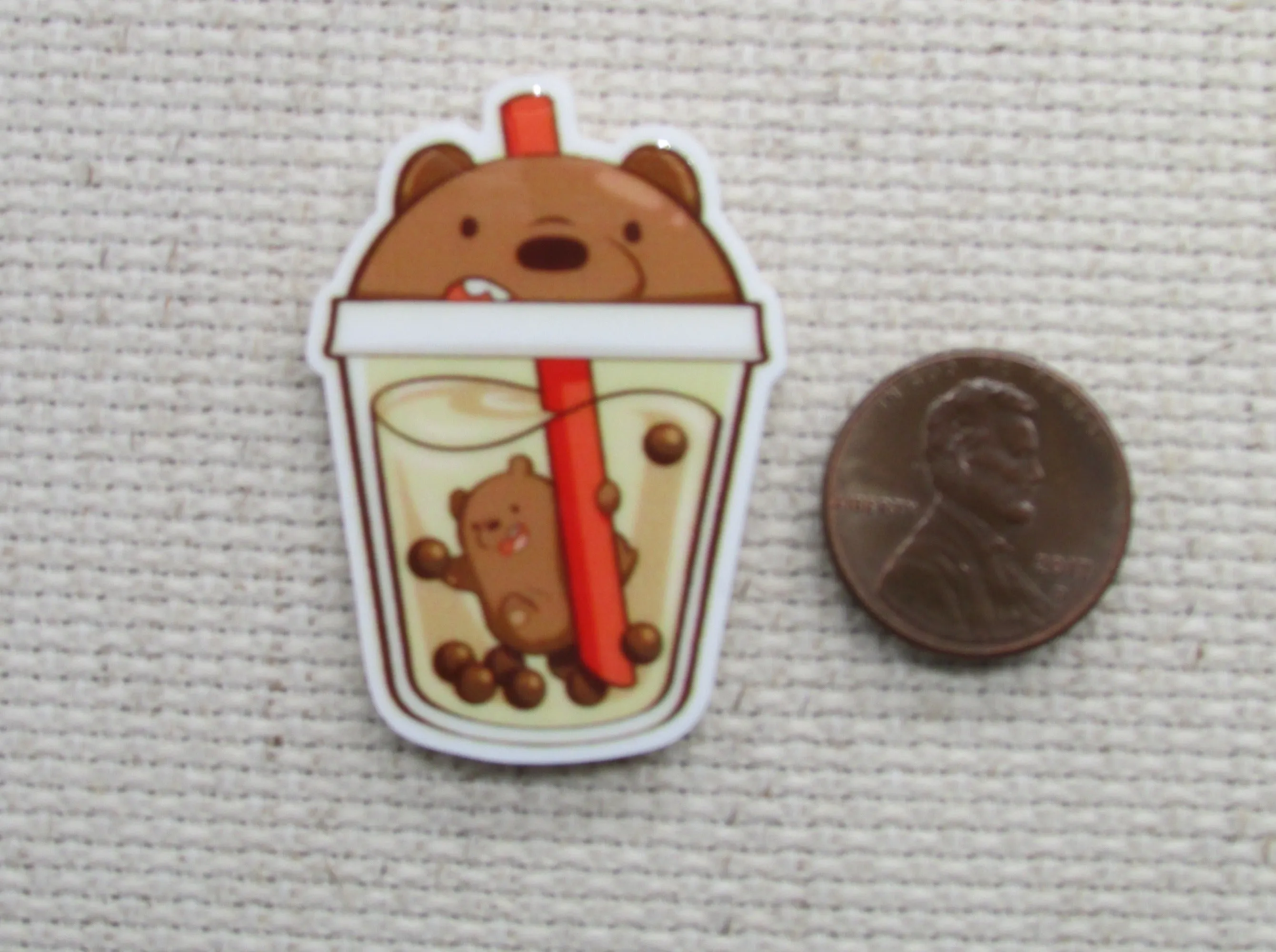 Bear Boba Drink Needle Minder, Cover Minder, Magnet