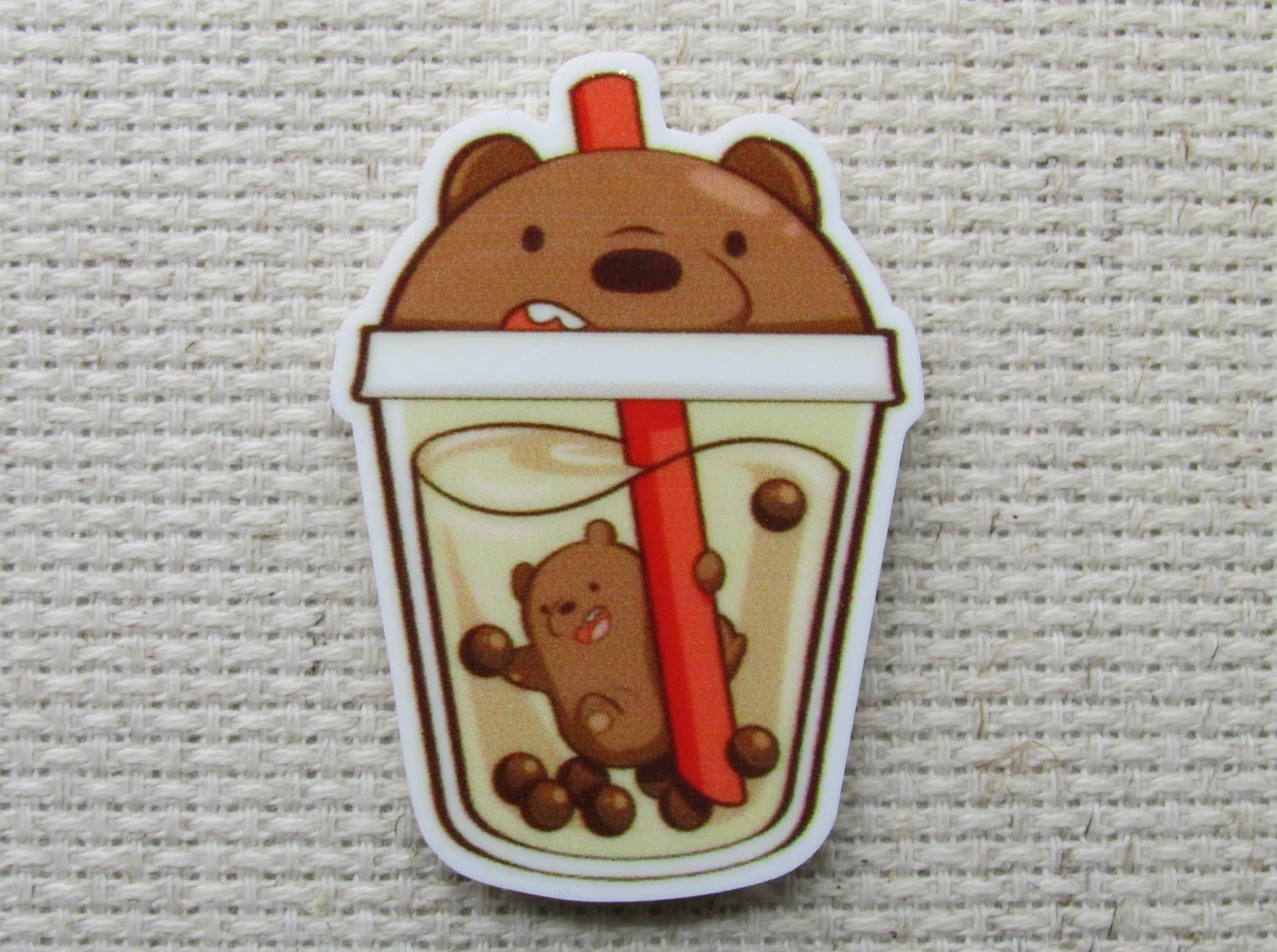 Bear Boba Drink Needle Minder, Cover Minder, Magnet