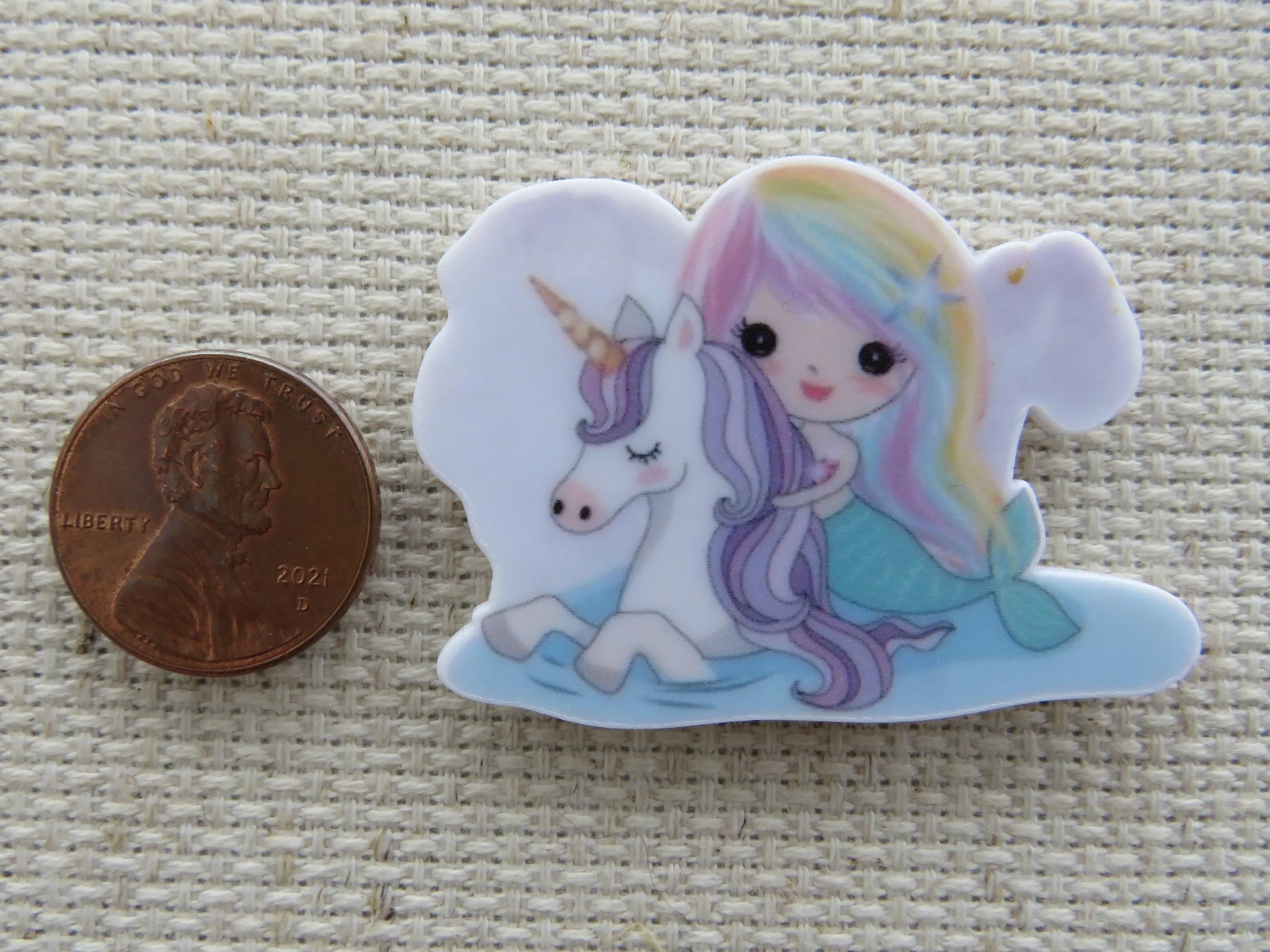 Beautiful Mermaid with a Unicorn Needle Minder, Cover Minder, Magnet