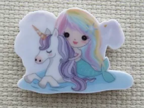 Beautiful Mermaid with a Unicorn Needle Minder, Cover Minder, Magnet