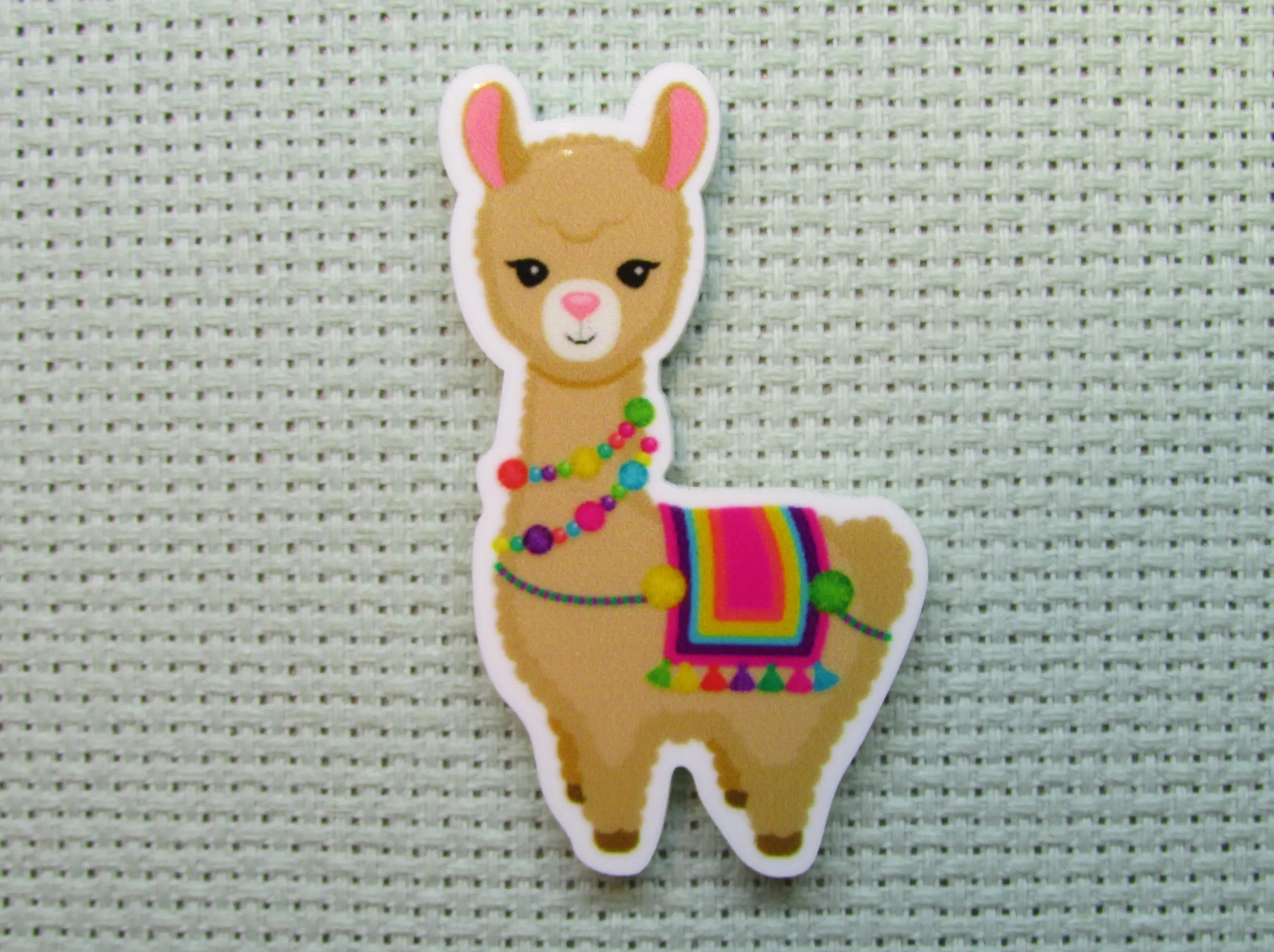 Beige Llama Needle Minder, Cover Minder, Magnet