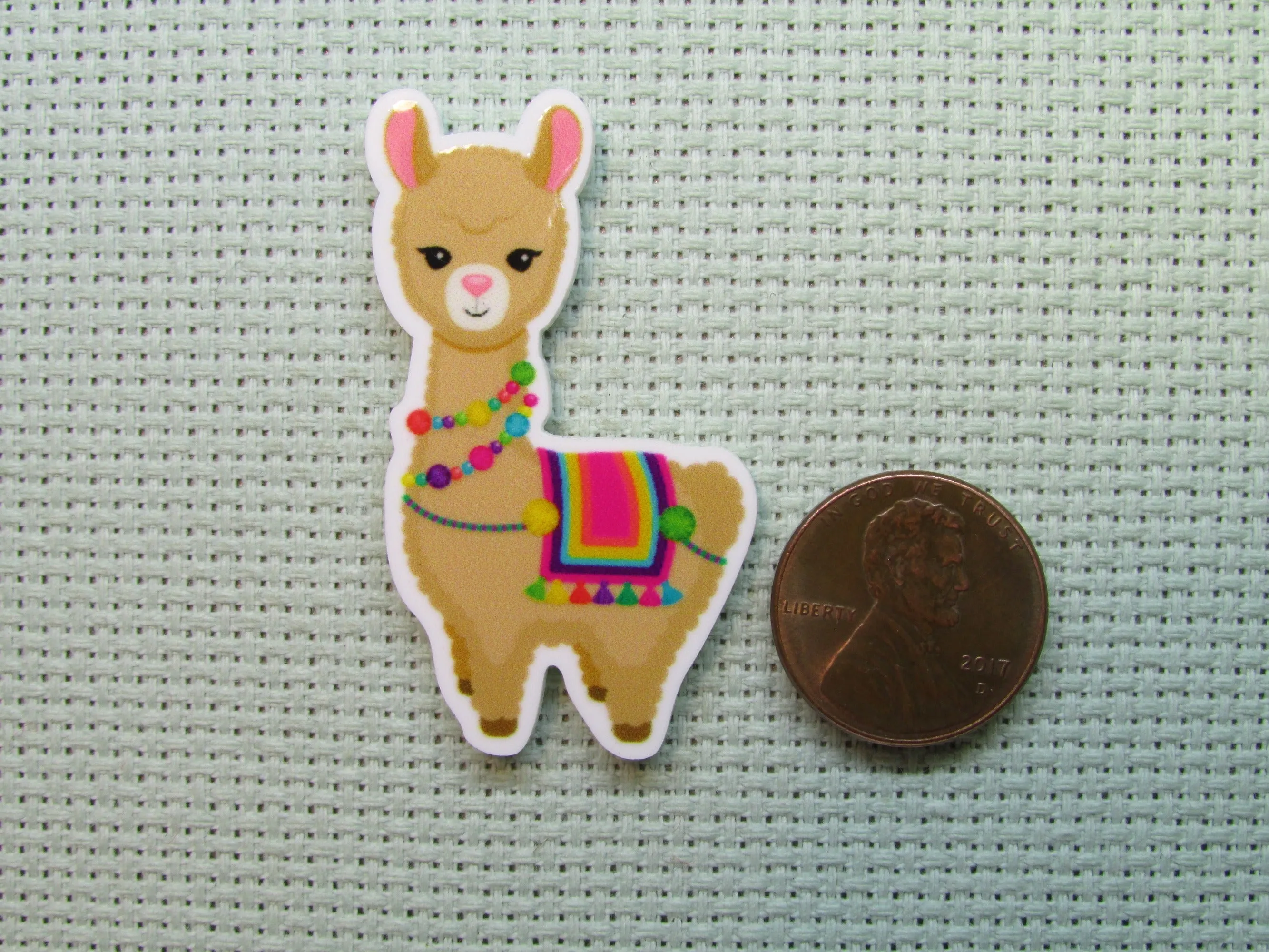 Beige Llama Needle Minder, Cover Minder, Magnet