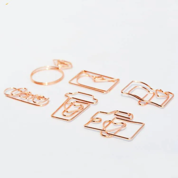 Binder Clips - Rose Gold  Set of 6