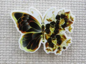 Black and Yellow Flowery Butterfly Needle Minder, Cover Minder, Magnet