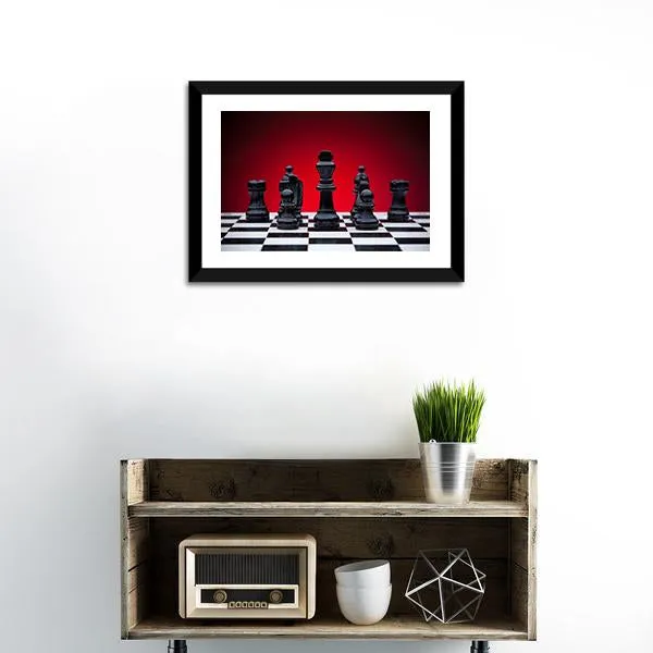 Black Chess Pieces Canvas Wall Art