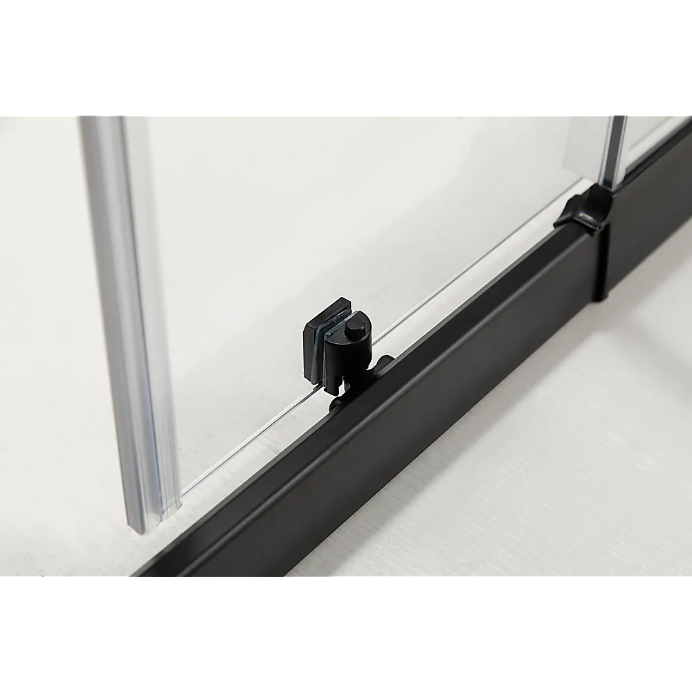 Black Double Sliding Door Glass Shower Screen 1100x1200mm