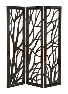 BLACK WOOD ECLECTIC ROOM DIVIDER SCREEN