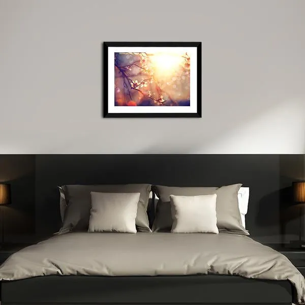 Blooming Tree With Sunlight Canvas Wall Art