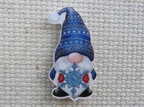 Blue Snowflake Gnome Needle Minder, Cover Minder, Magnet