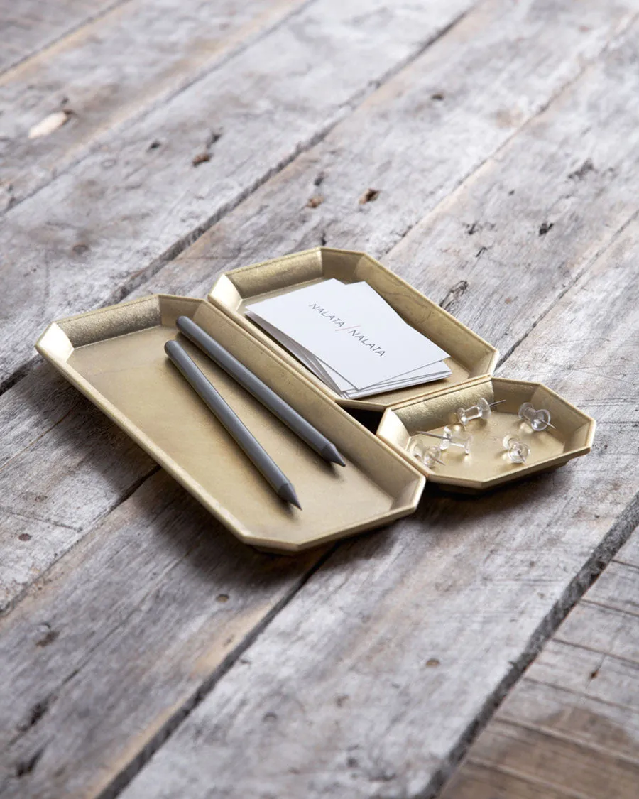 Brass Stationary Tray Set