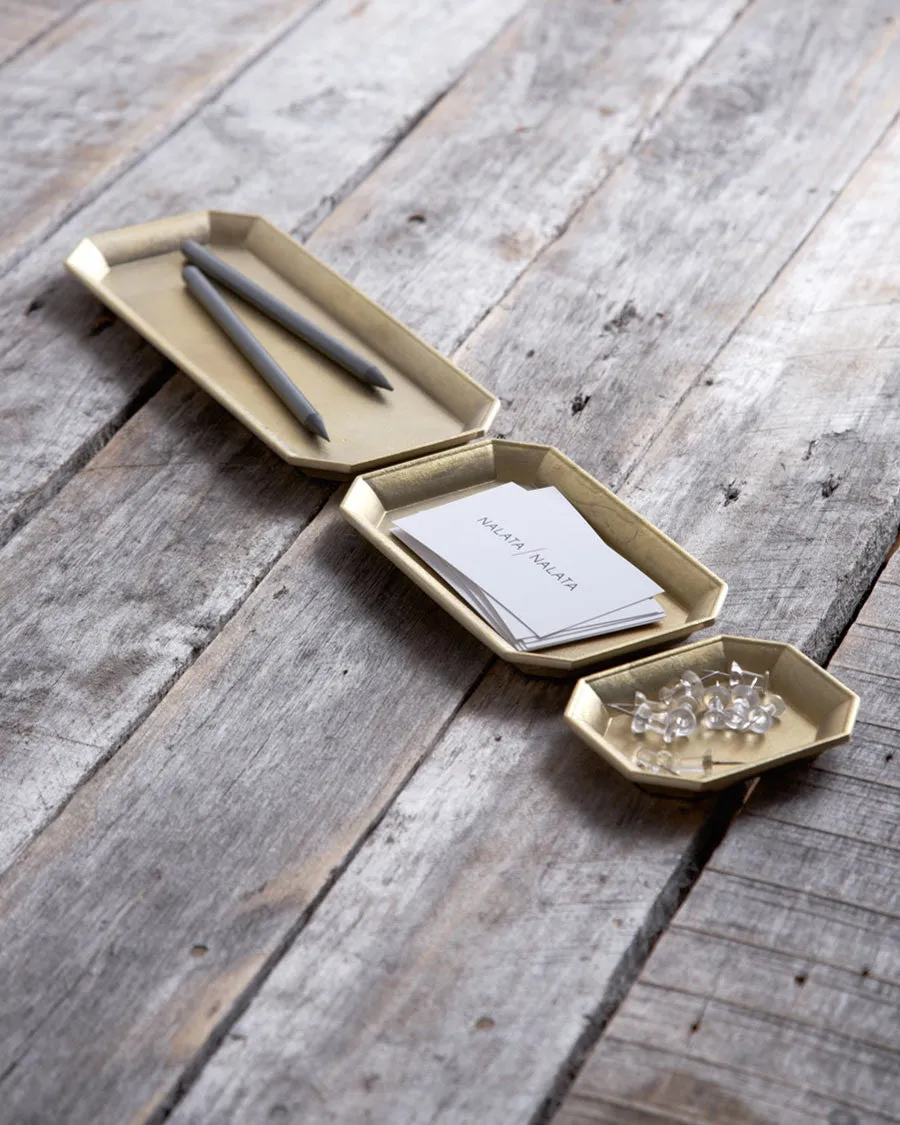 Brass Stationary Tray Set