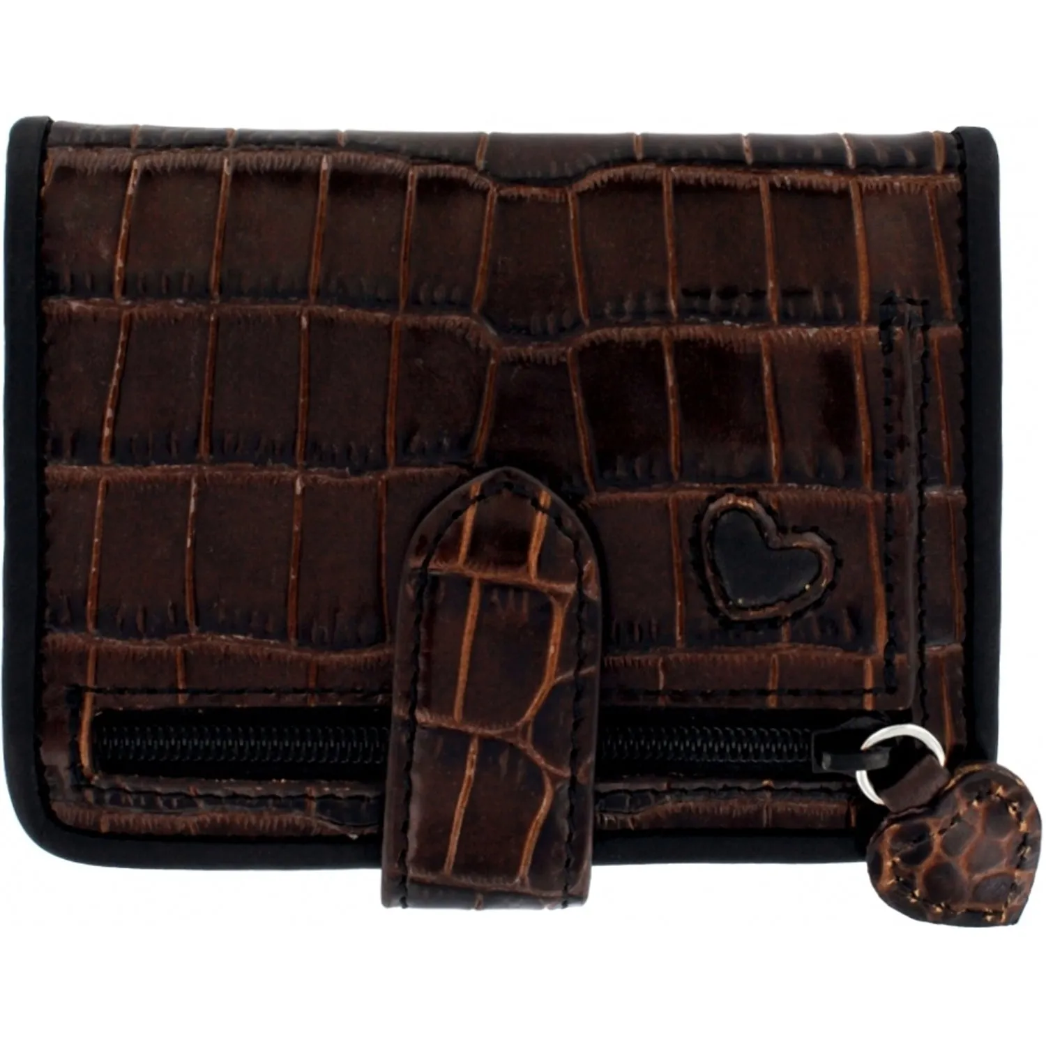 Brighton Bellissimo Black-Chocolate Heart Small Wallet