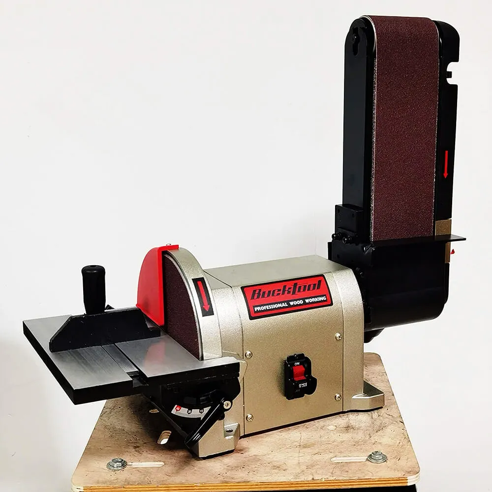 BUCKTOOL BD4801 Bench Belt Sander 4 in x 36 in Belt and 8 in & Rotating Base