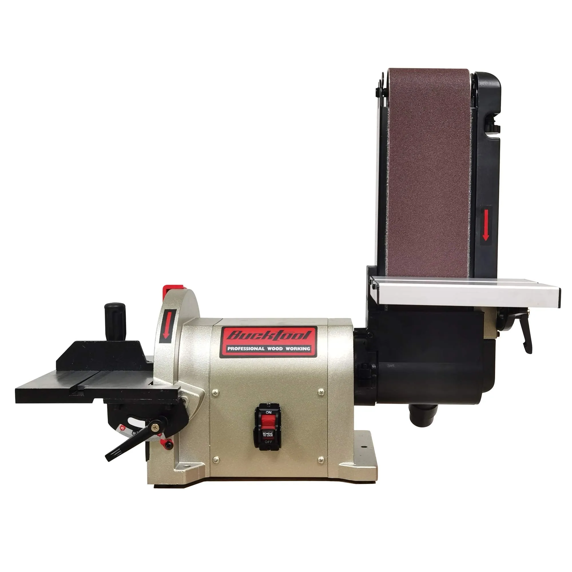 BUCKTOOL BD4801 Bench Belt Sander 4 in x 36 in Belt and 8 in | Direct-drive Motor