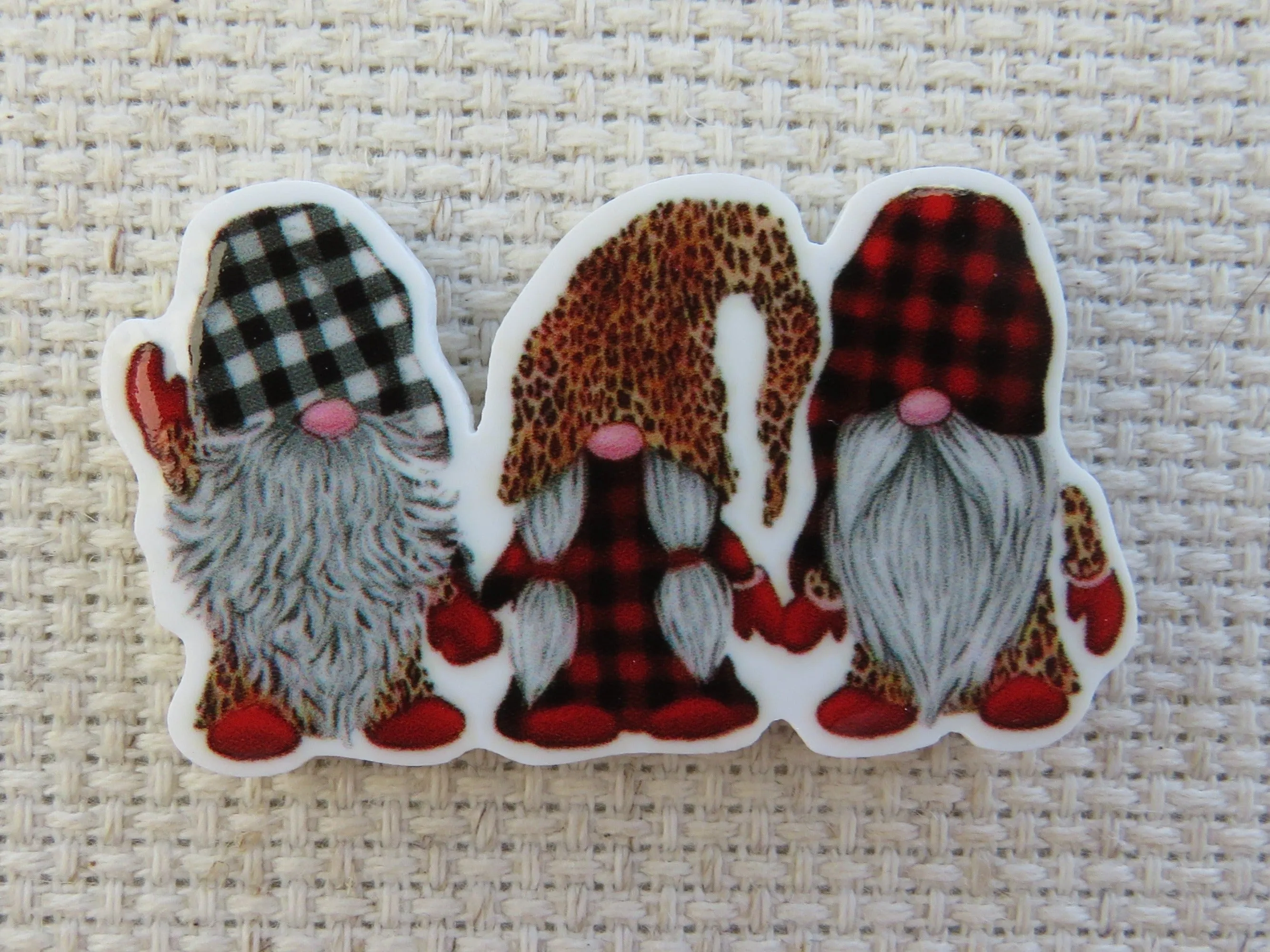 Buffalo Print Gnome Trio Needle Minder, Cover Minder, Magnet