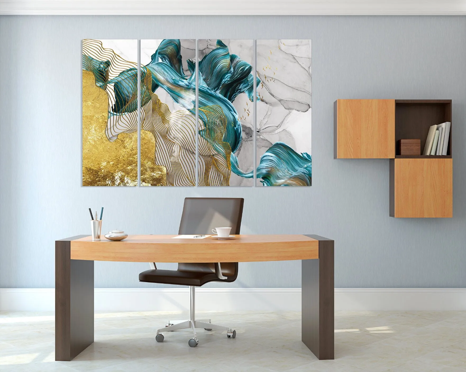 Canvas painting Abstract Wall art picture frames extra large multi panel wall art Abstract print wall decor calm horizontal art