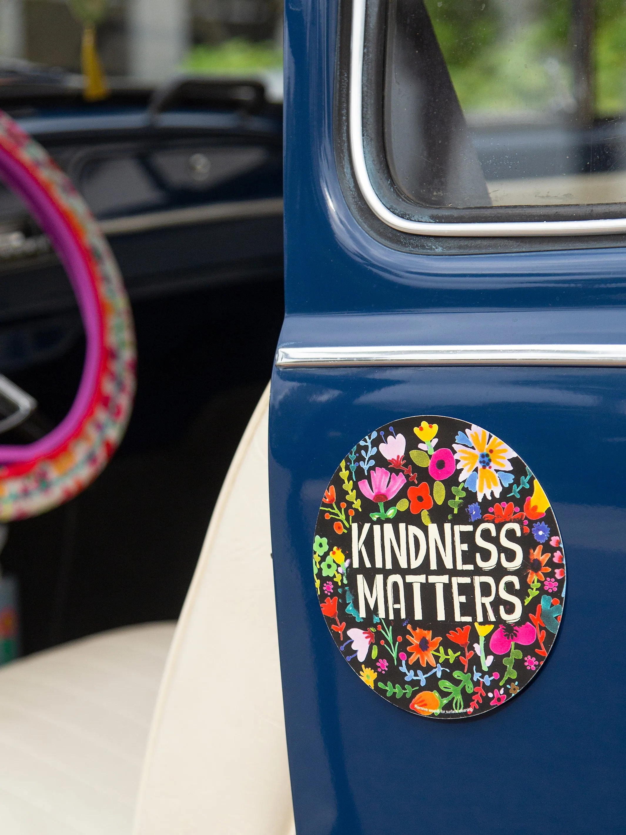 Car Magnet - Kindness Matters Black Floral