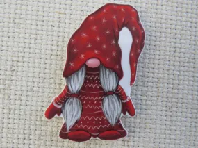 Christmas Red Gnome Needle Minder, Cover Minder, Magnet