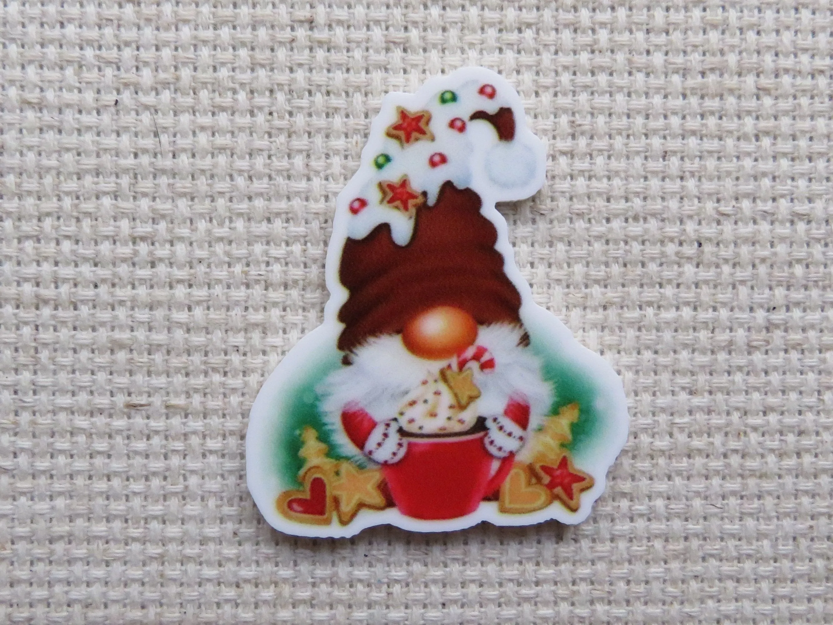 Cocoa Christmas Gnome Needle Minder, Cover Minder, Magnet