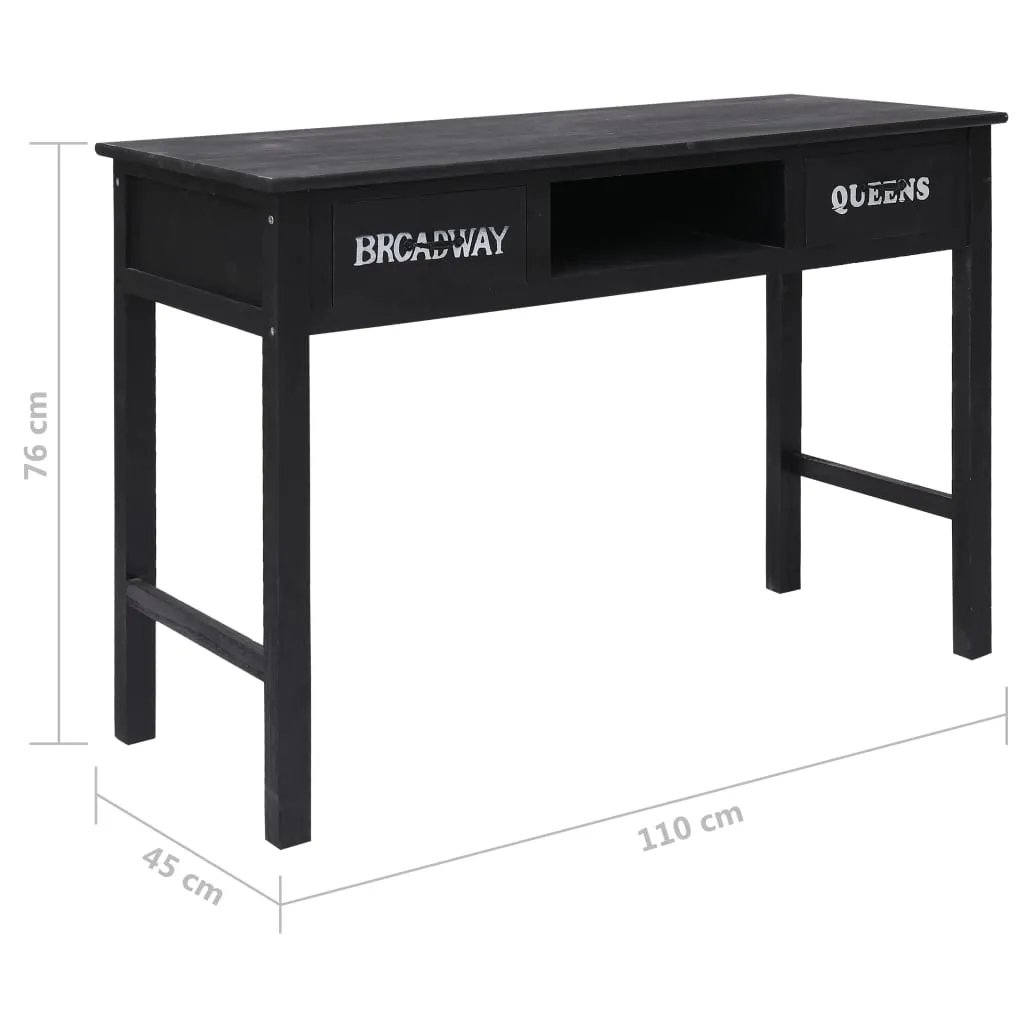 Console Table Black 110x45x76 cm Wood